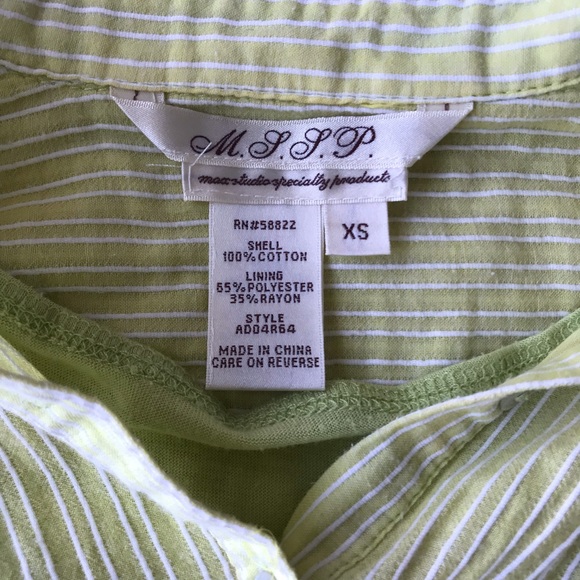 Max Studio Lime Green Seersucker Shirt Dress XS - Picture 2 of 3